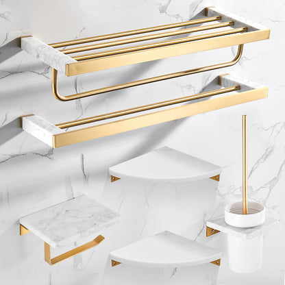 Luxury Marble Bathroom Accessories Set with Shelf