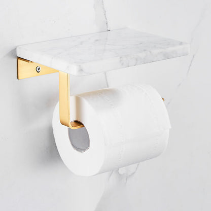 Luxury Marble Bathroom Accessories Set with Shelf