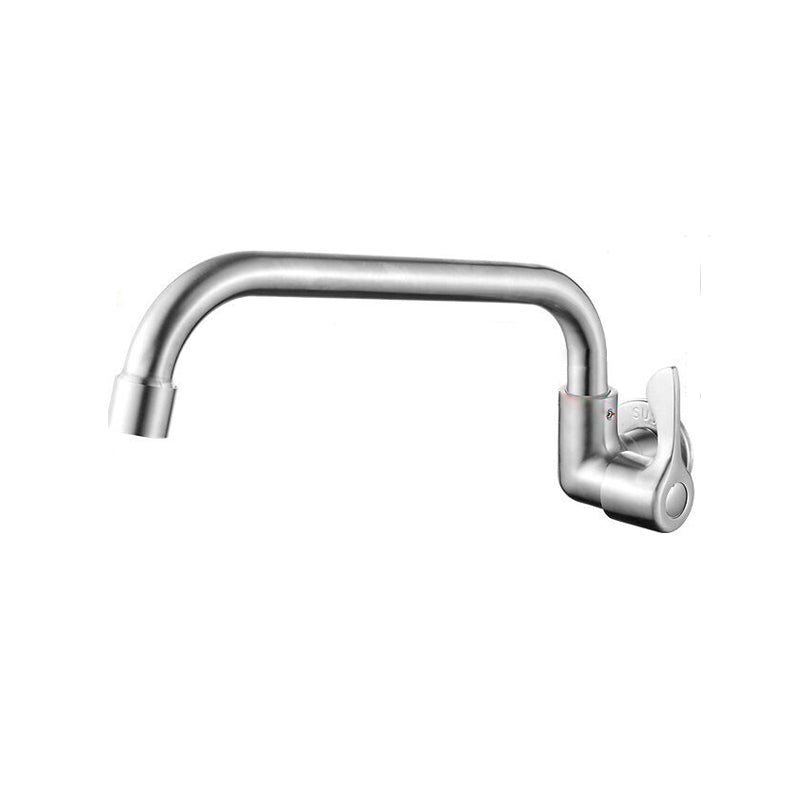 Contemporary Wall Mount Kitchen Faucet Stainless Steel Handle