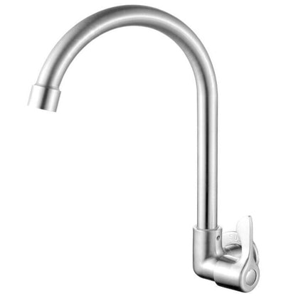 Contemporary Wall Mount Kitchen Faucet Stainless Steel Handle
