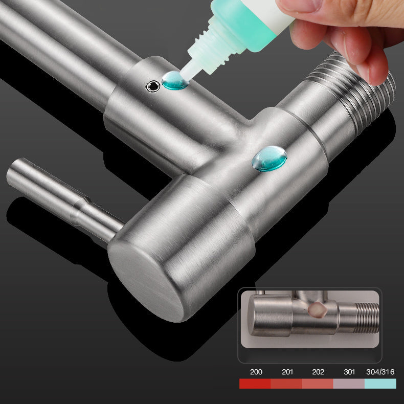 Contemporary Wall Mount Kitchen Faucet Stainless Steel Handle
