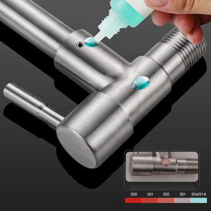 Contemporary Wall Mount Kitchen Faucet Stainless Steel Handle