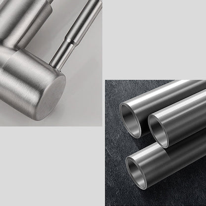 Contemporary Wall Mount Kitchen Faucet Stainless Steel Handle