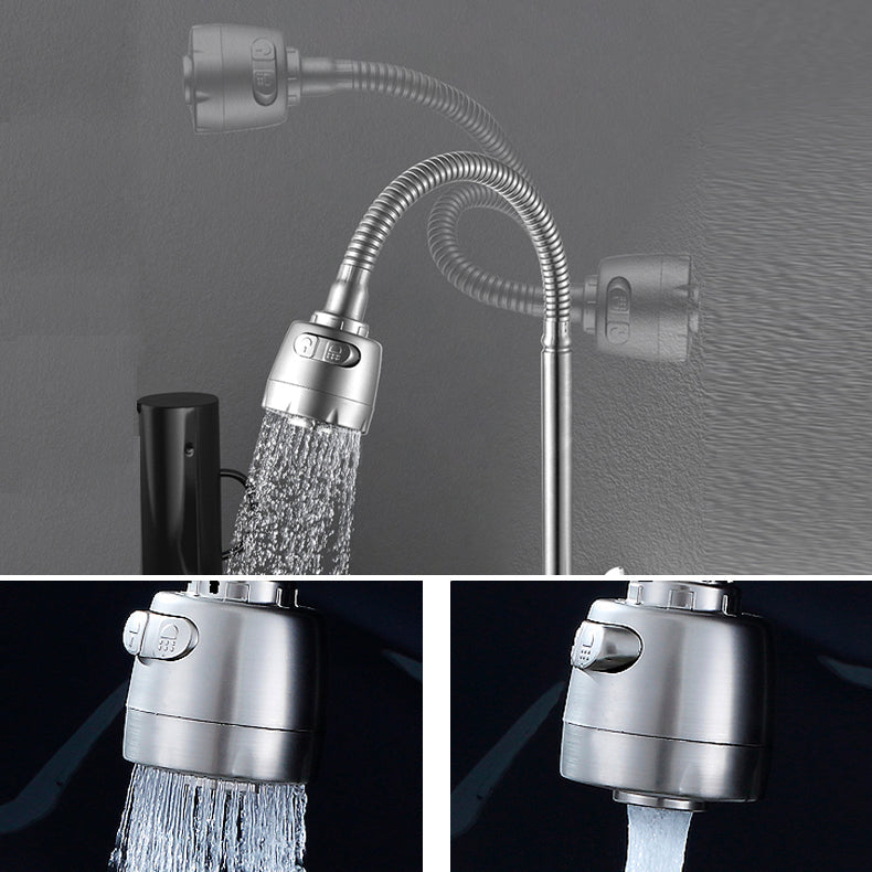 Contemporary Wall Mount Kitchen Faucet Stainless Steel Handle