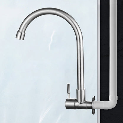 Contemporary Wall Mount Kitchen Faucet Stainless Steel Handle