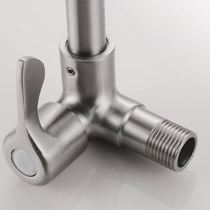 Contemporary Wall Mount Kitchen Faucet Stainless Steel Handle