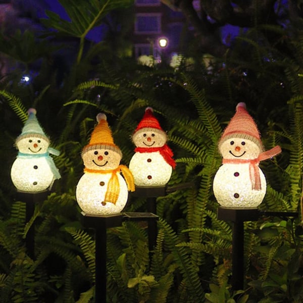 Outdoor Solar Snowman Garden Light