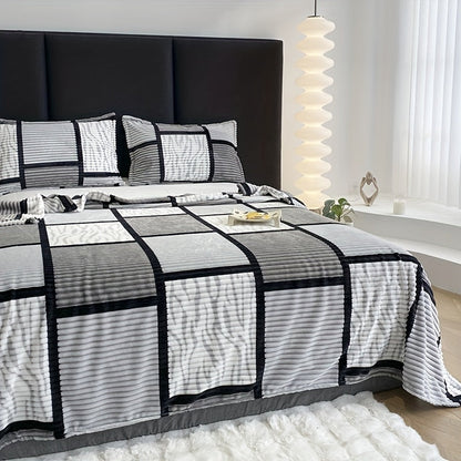 Soft Cozy Blanket with Modern Stripe Design