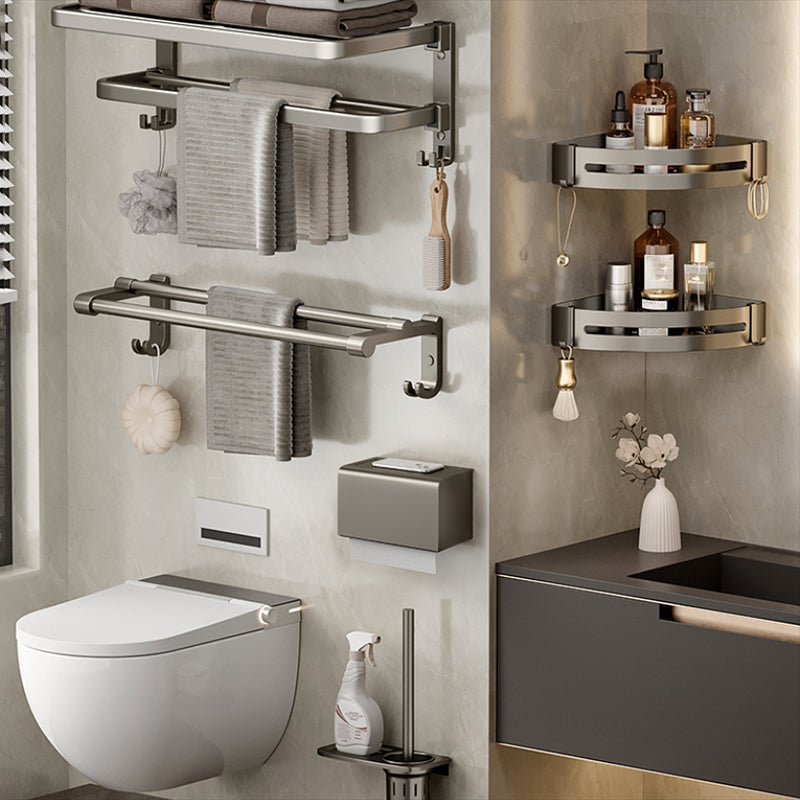 Luxurious Stainless Steel Bathroom Storage Towel Rack Set