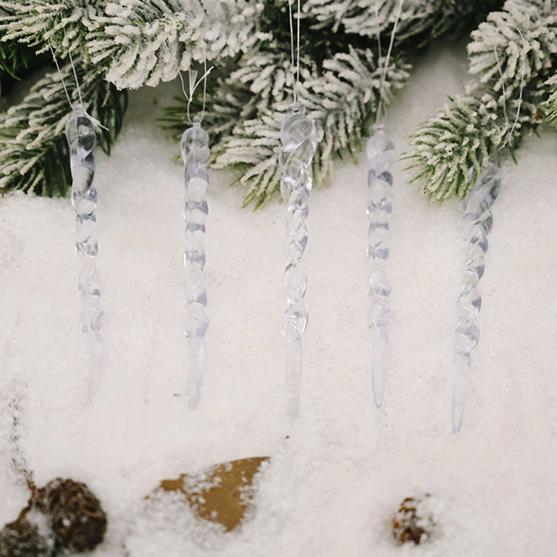 Christmas Tree Decorations 12Pc Artificial Icicle Set