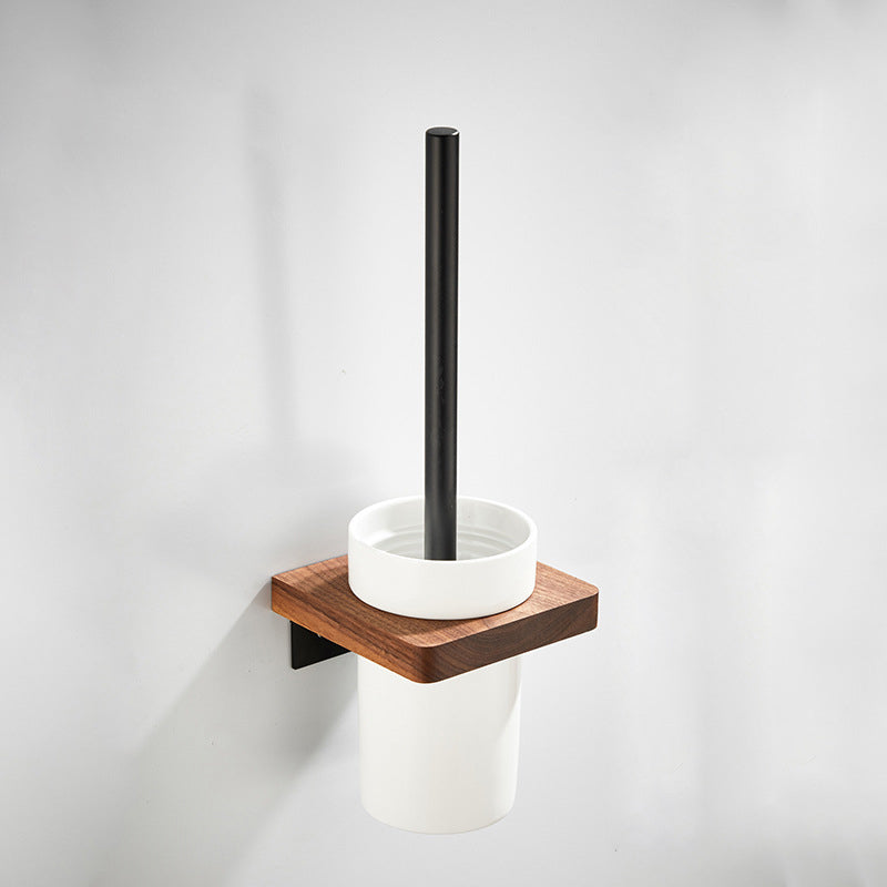 Modern Wooden Bathroom Accessory Set Black