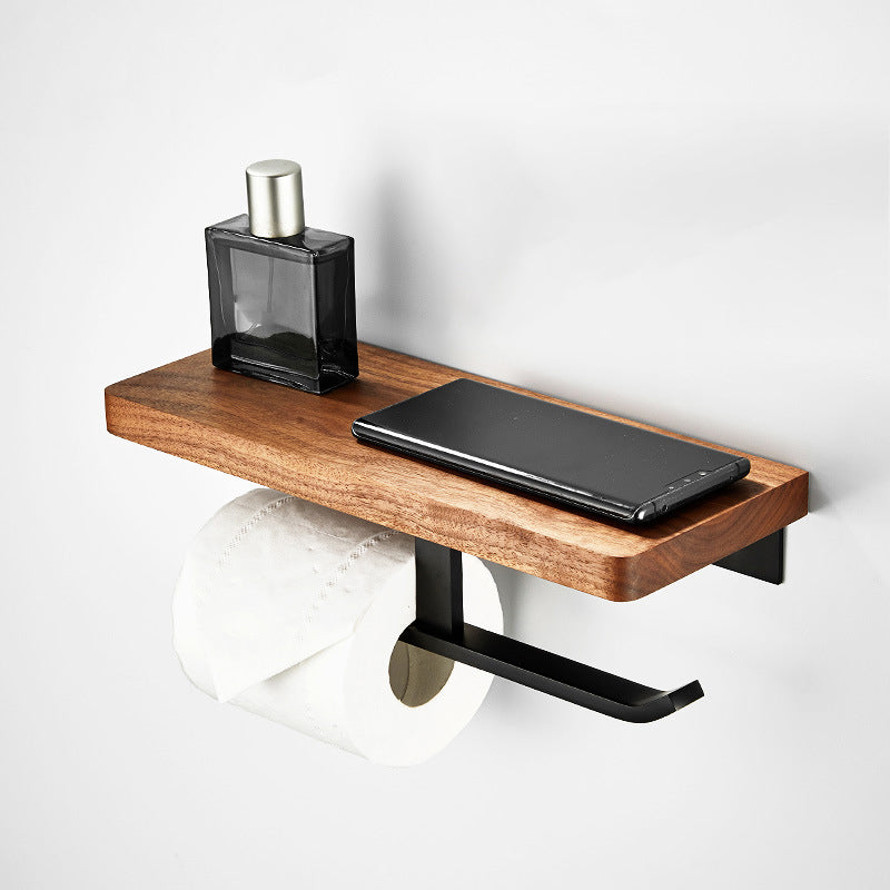 Modern Wooden Bathroom Accessory Set Black