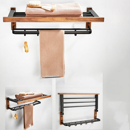Modern Wooden Bathroom Accessory Set Black