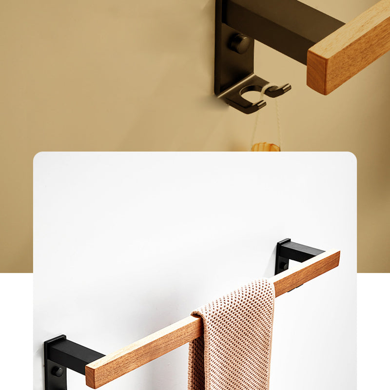 Modern Wooden Bathroom Accessory Set Black