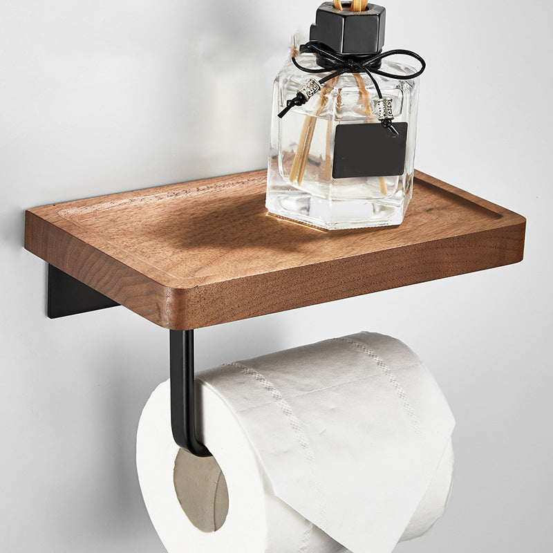 Modern Wooden Bathroom Accessory Set Black
