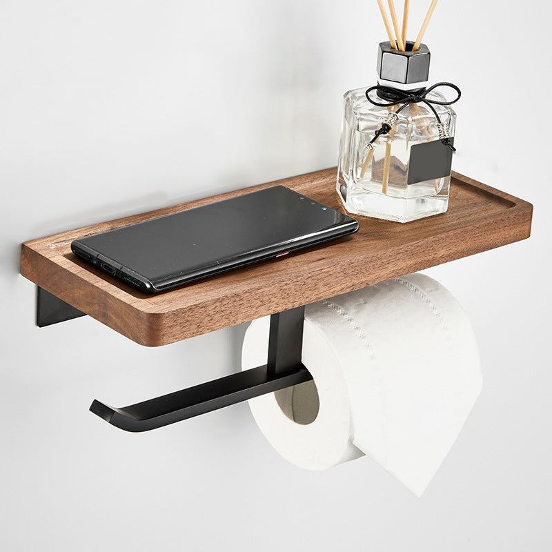 Modern Wooden Bathroom Accessory Set Black