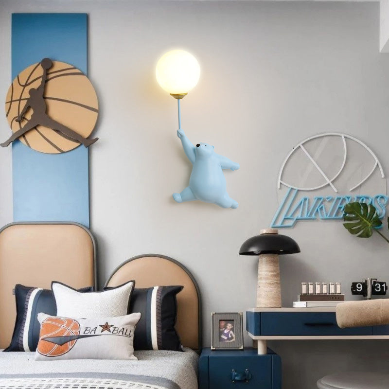 Colorful Kids LED Wall Light in Clear Plastic