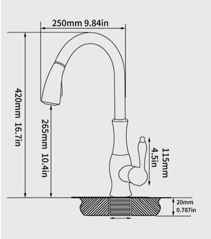 Stainless Steel 360° Rotating Kitchen Faucet with Long Reach Spray