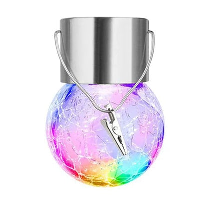 Colorful Cracked Glass Solar Pendant Light