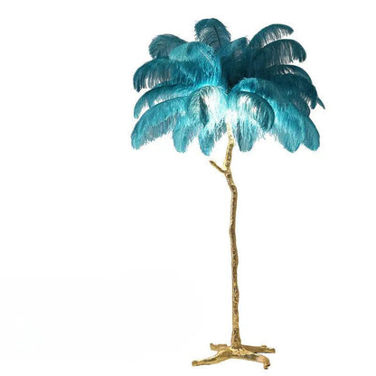 Tall Natural Feather Floor Lamp