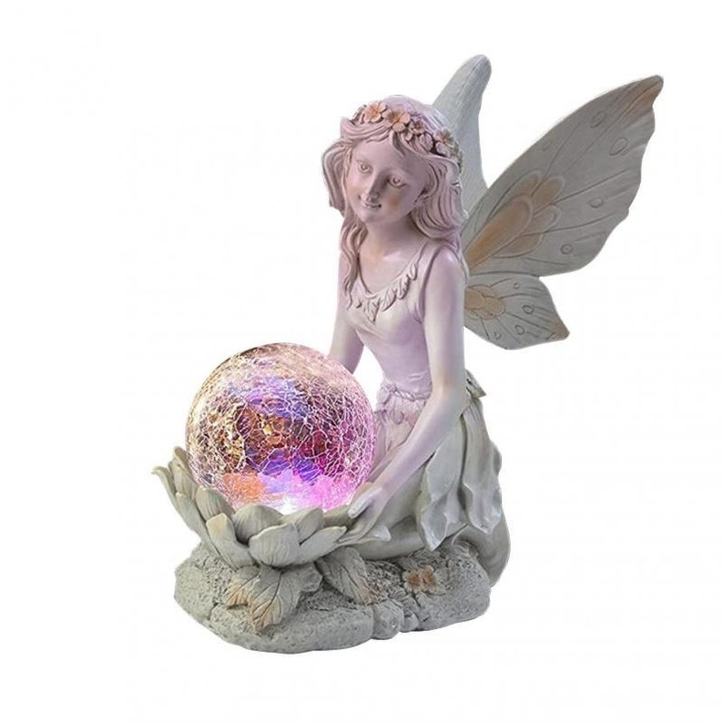 Solar Powered Fairy Garden Ornament Statue