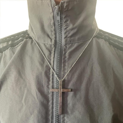 Fesara | Adjustable Toothpick Necklace with Silver Cross Pendant