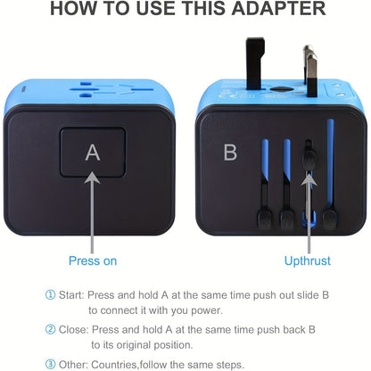 Universal Travel Adapter with 4 USB Ports and Type-C – Global Compatibility, Fast Charging Safety Features-5