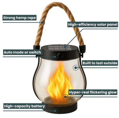 Warm Ambient Solar Flame Lamp