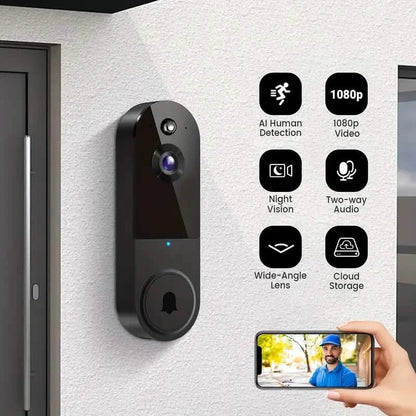 Wi-Fi Smart Doorbell Camera with HD Video and Motion Detection