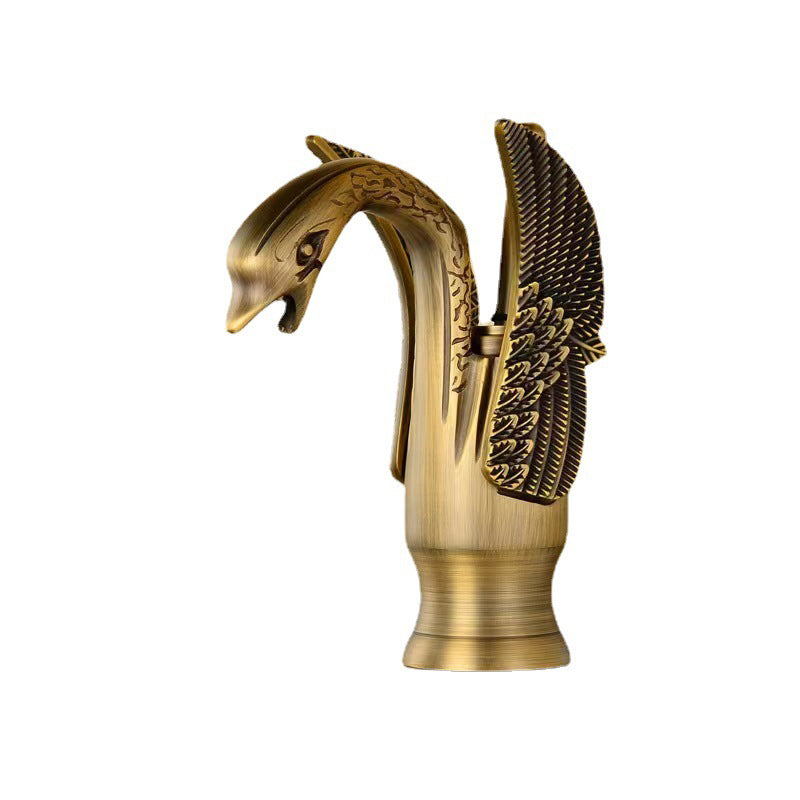 Luxury Brass Bathroom Faucet Single Handle Hot Cold Mixer