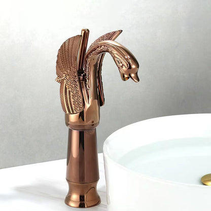 Luxury Brass Bathroom Faucet Single Handle Hot Cold Mixer
