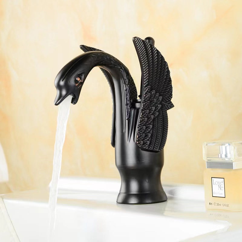 Luxury Brass Bathroom Faucet Single Handle Hot Cold Mixer