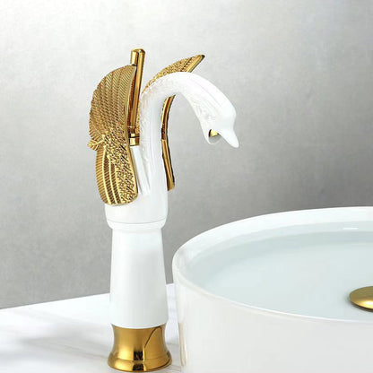 Luxury Brass Bathroom Faucet Single Handle Hot Cold Mixer