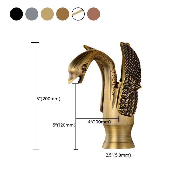 Luxury Brass Bathroom Faucet Single Handle Hot Cold Mixer