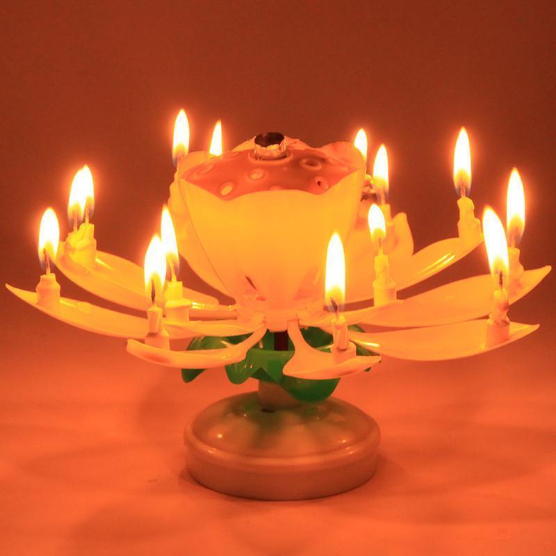 Colorful Blooming Birthday Candle