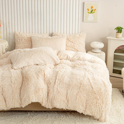Cozy Fesara Plush Duvet Cover Set with Zipper