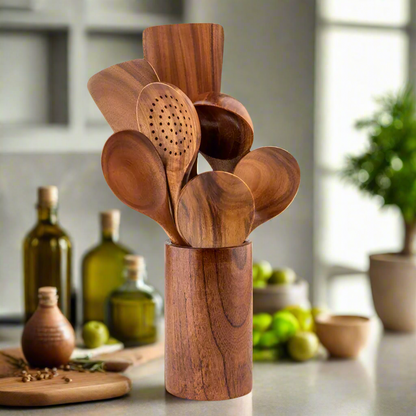 Eco Friendly Teak Wood Kitchen Utensil Set