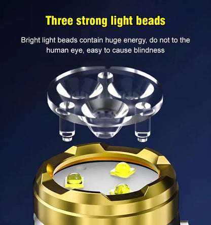 Compact Triple LED Mini Power Flashlight