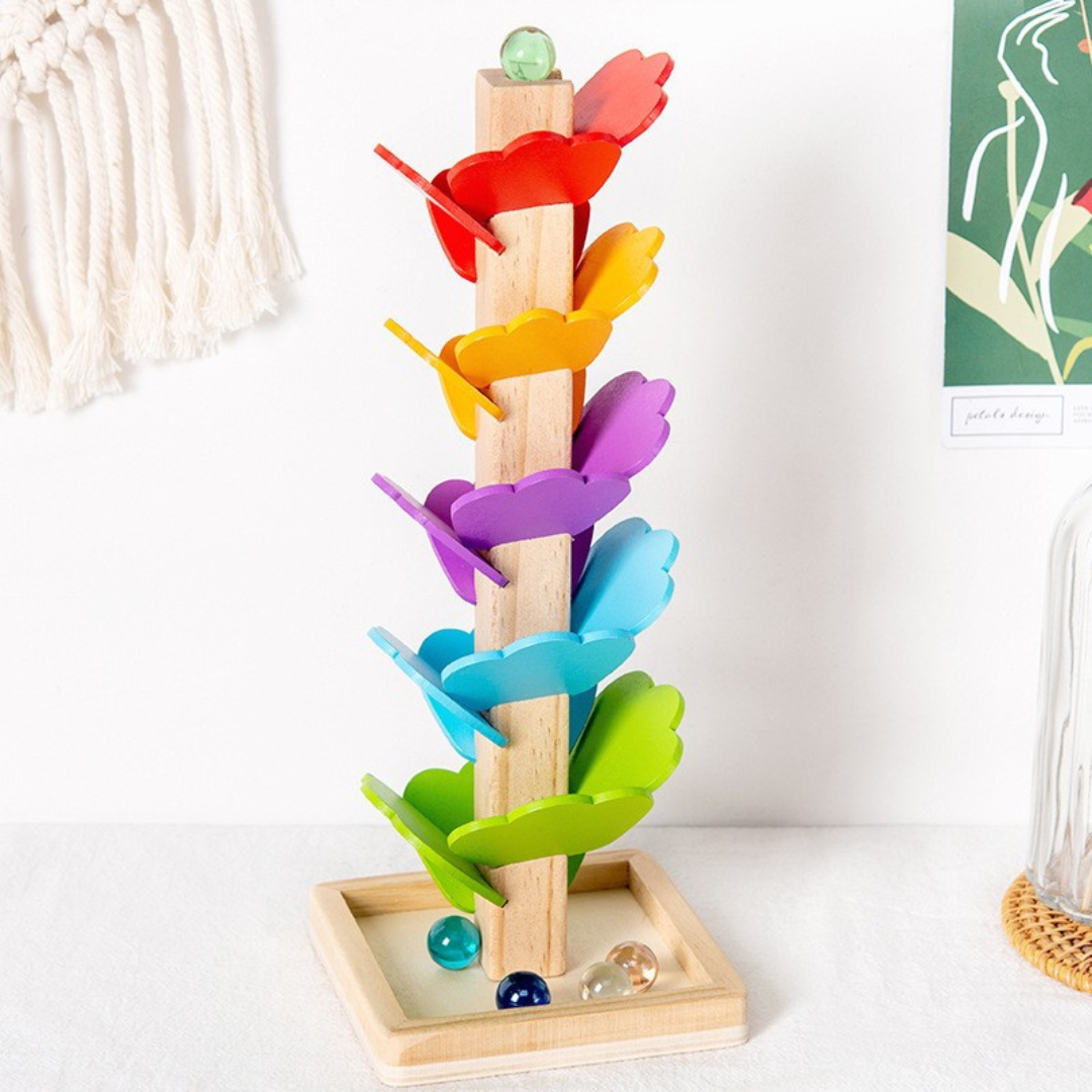 Colorful Kids Wooden Marble Run