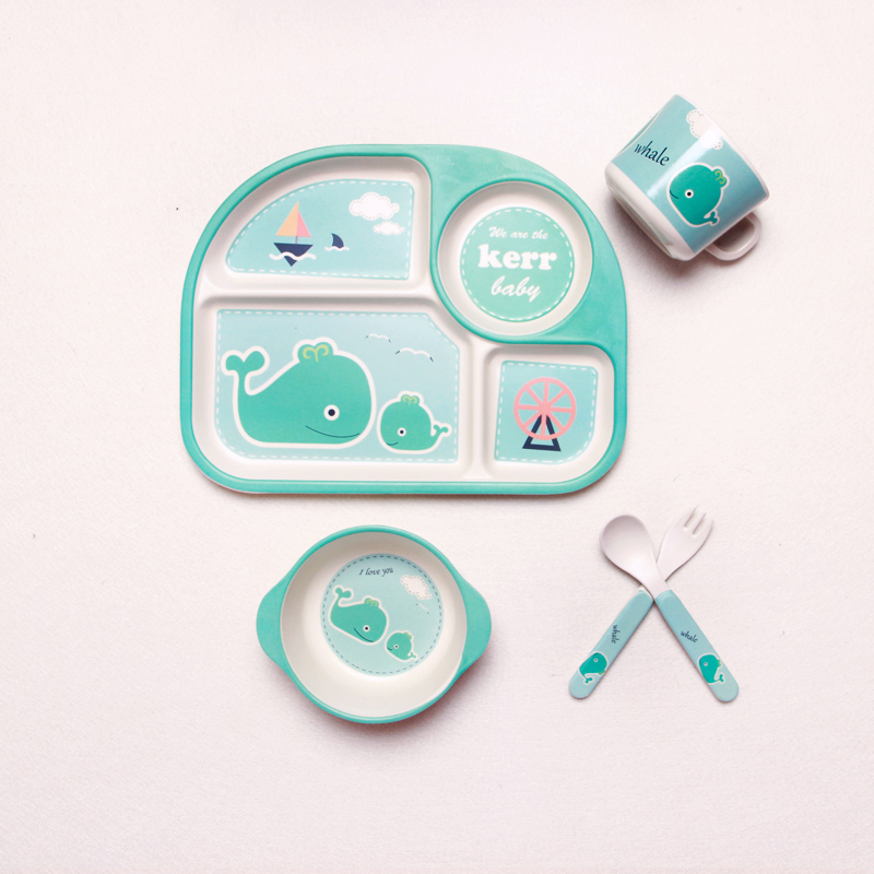 Cute Cloud Baby Dinner Set - Plate, Bowl, Cup & Utensils