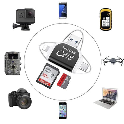 4-in-1 Multiport SD Card Reader Adapter