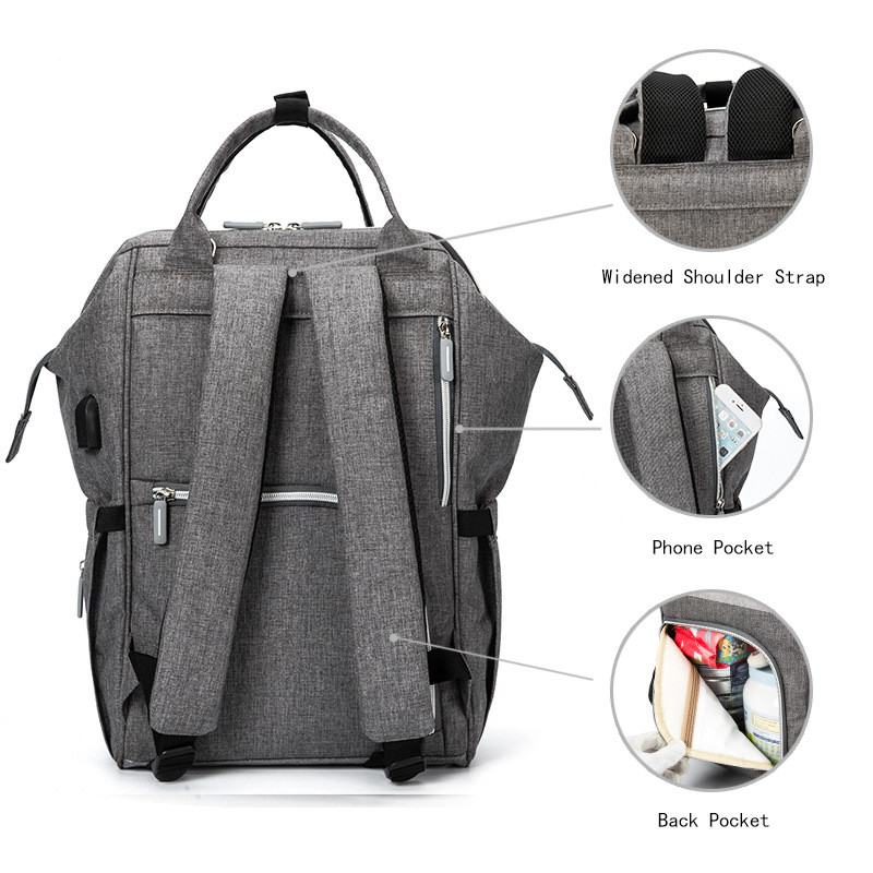Practical Baby Changing Bag with USB Charger