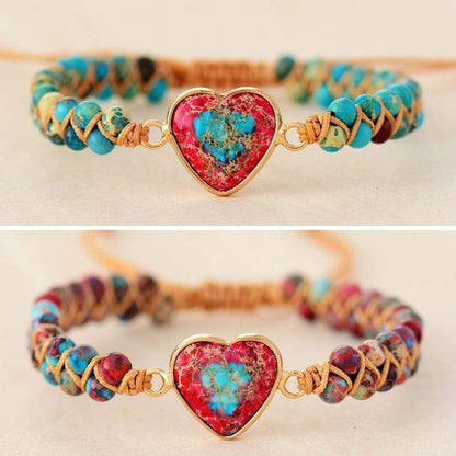 Beautiful Heart Shaped Jasper Jewelry Bracelet