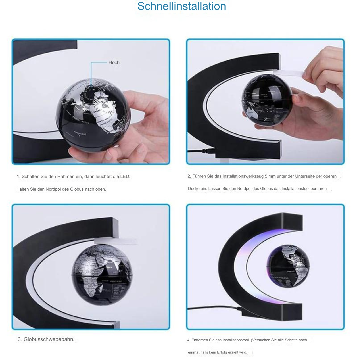 Modern LED Floating Globe Light Lamp