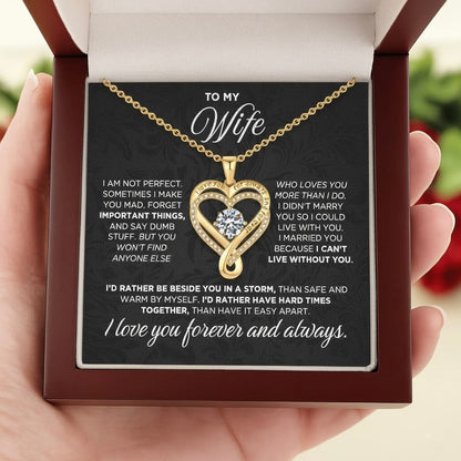Romantic I Love You Forever Heart Necklace Gift