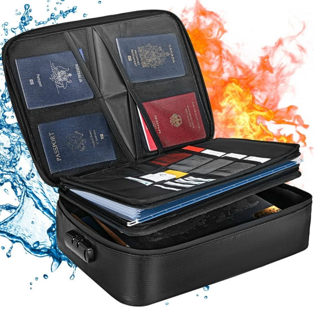 Secure Fire Resistant Money and Document Storage Bag