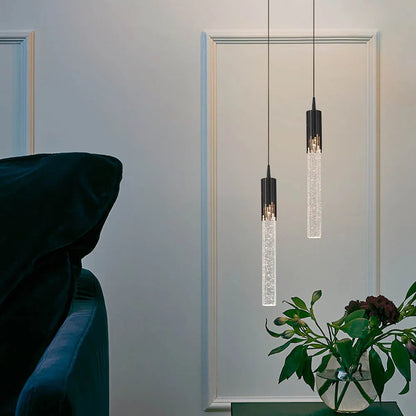 Clear Glass Cylinder Pendant Light