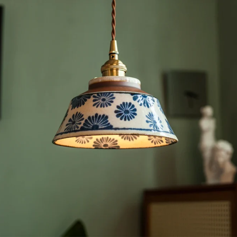 Vintage Style Ceramic Hanging Lamp