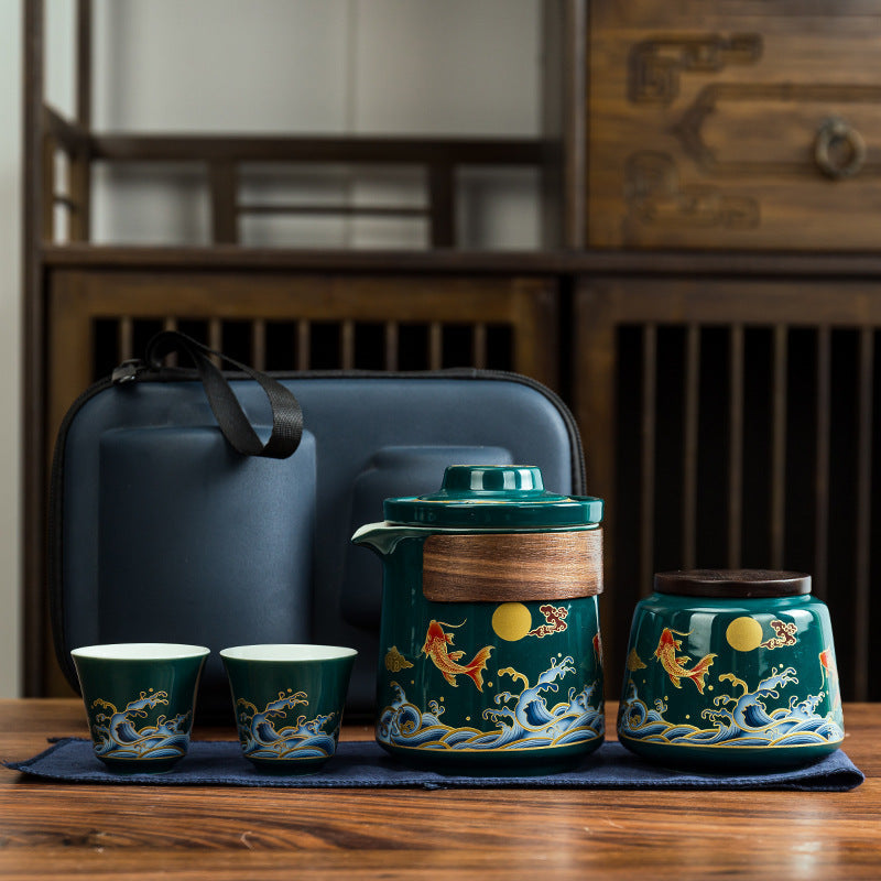 Portable Tea Set in Compact Design