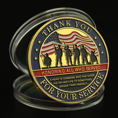 Patriotic Gold Silver Challenge Coin Set Military Gift